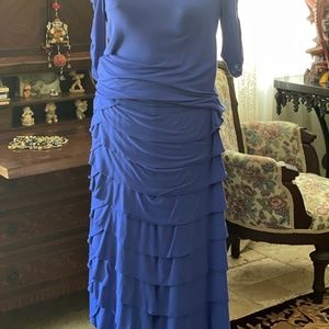 Blue ruffled ankle length skirt and top